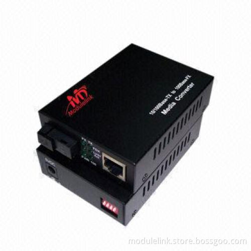 10/100M Ethernet RJ45 Single-mode/Single Fiber 25km Media Converter, External Power Supply